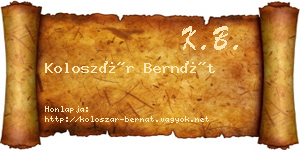 Koloszár Bernát névjegykártya